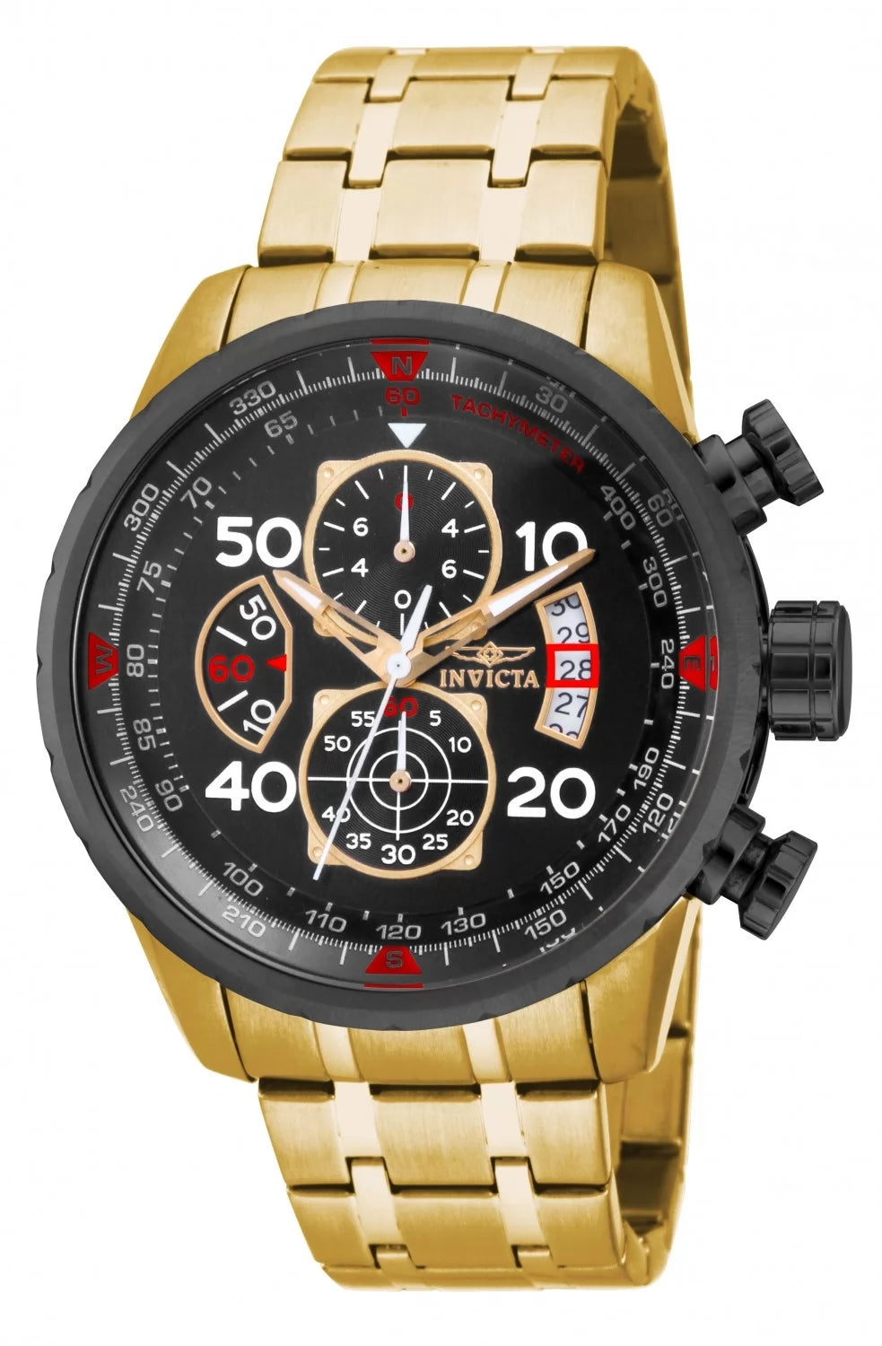 Invicta Men's Aviator Quartz Chronograph Black Dial Watch