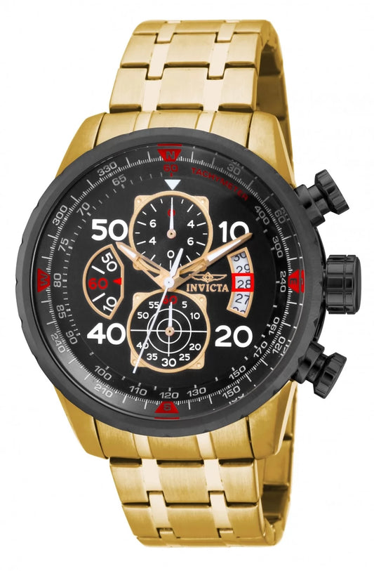 Invicta Men's Aviator Quartz Chronograph Black Dial Watch