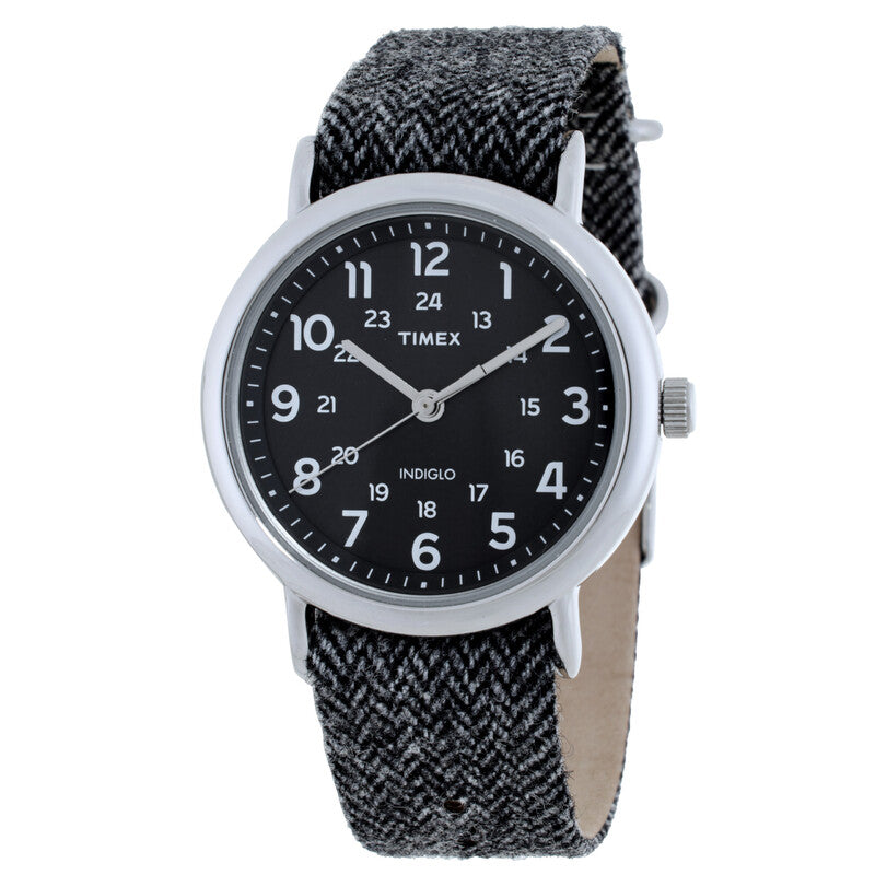 Timex Weekender Unisex Black Dial Black Nylon Strap Quartz Watch 38 mm