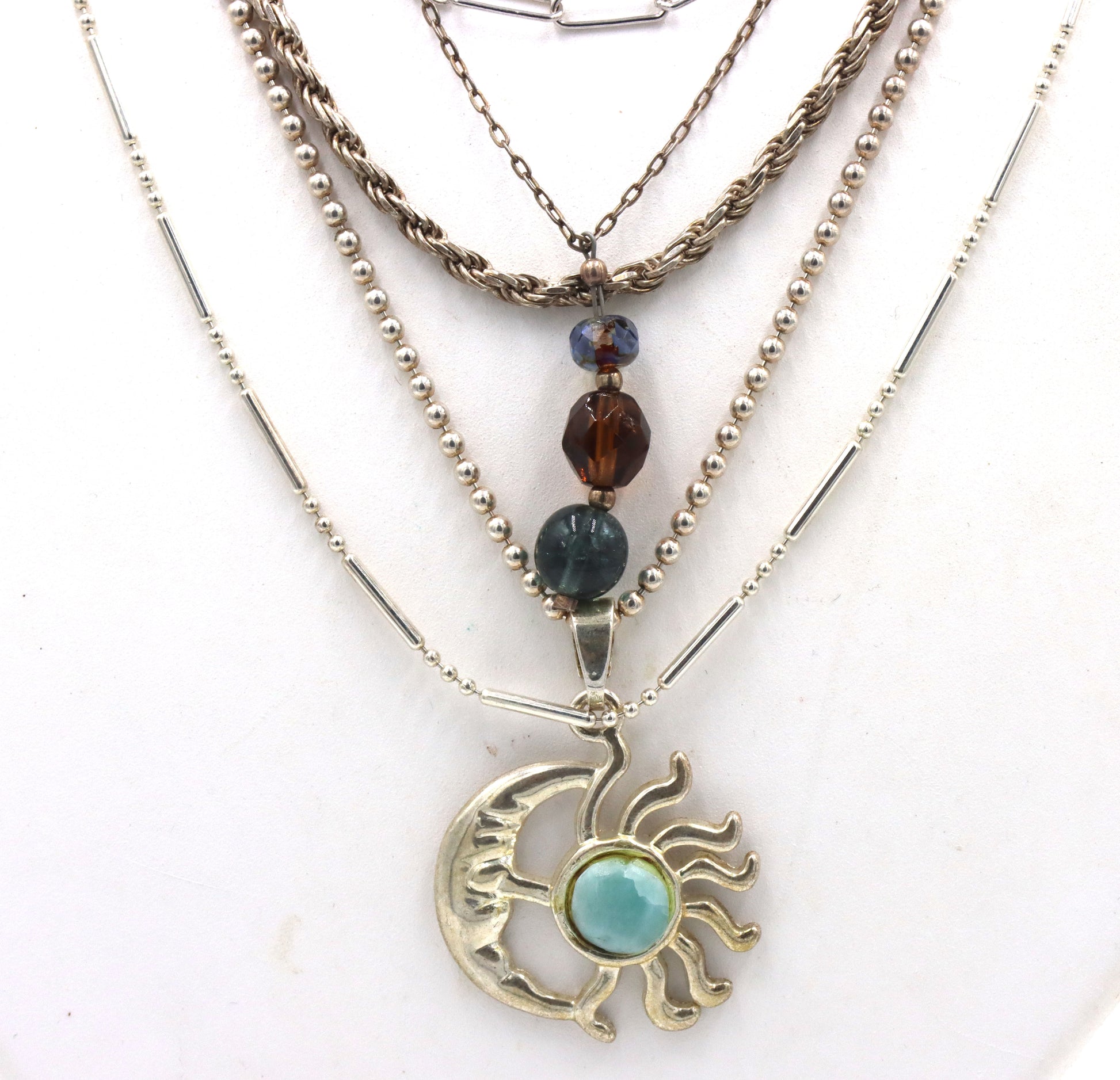 Group lot of 6 Vintage 925 sterling silver necklaces