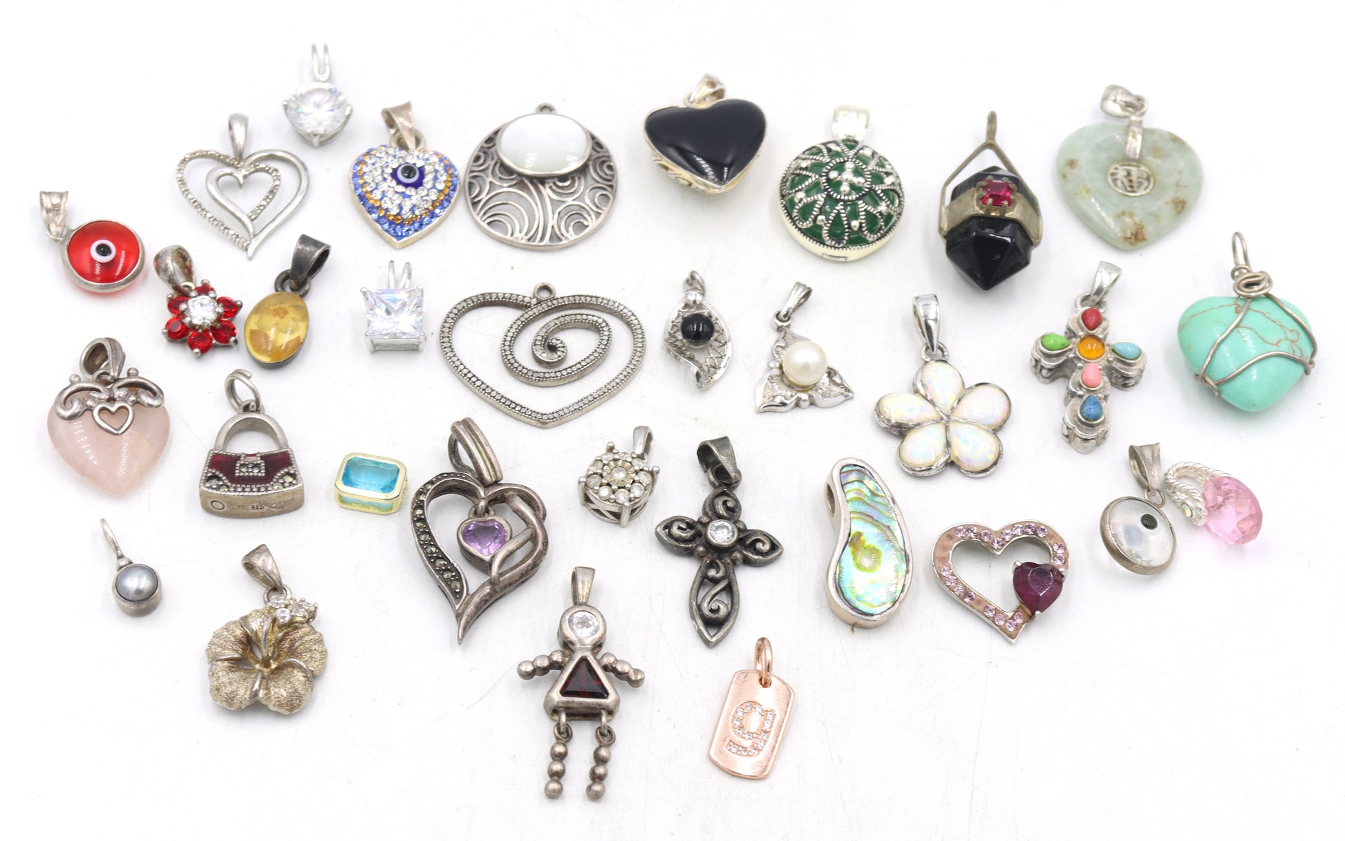 Group lot of Vintage 925 sterling silver pendants