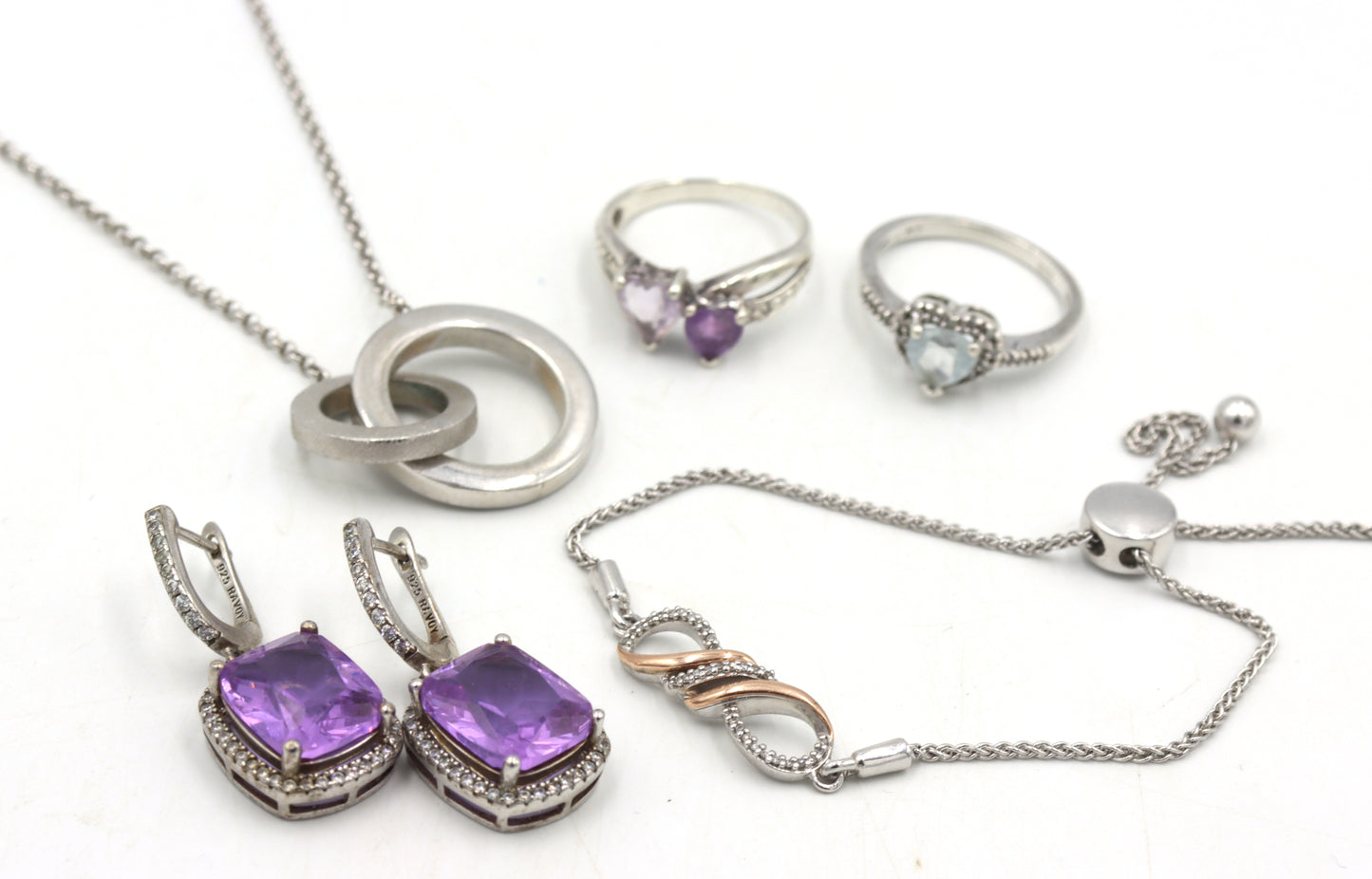 Group lot of Vintage 925 sterling silver miscellaneous jewelry