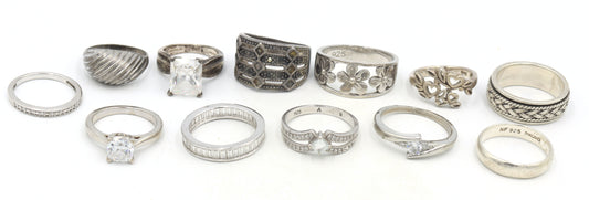 Group lot of Vintage 925 sterling silver rings