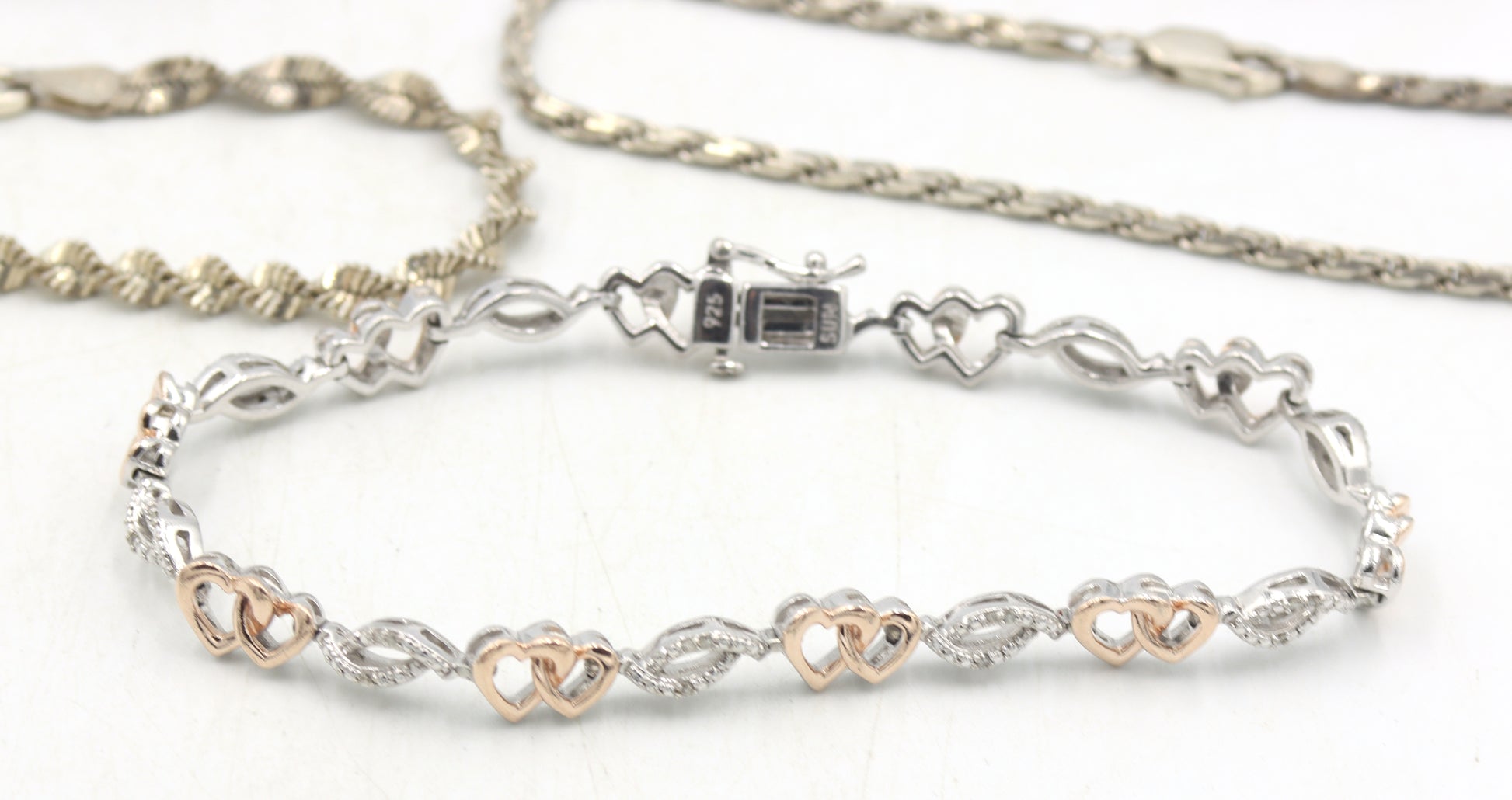 Group lot of 5 Vintage 925 sterling silver bracelets
