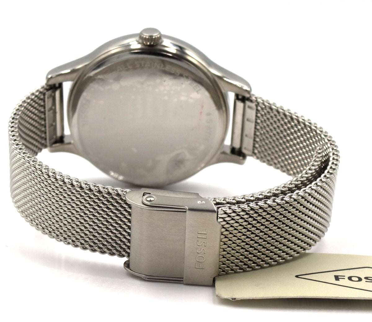 Fossil Carlie quartz mother of pearl diamond dial watch