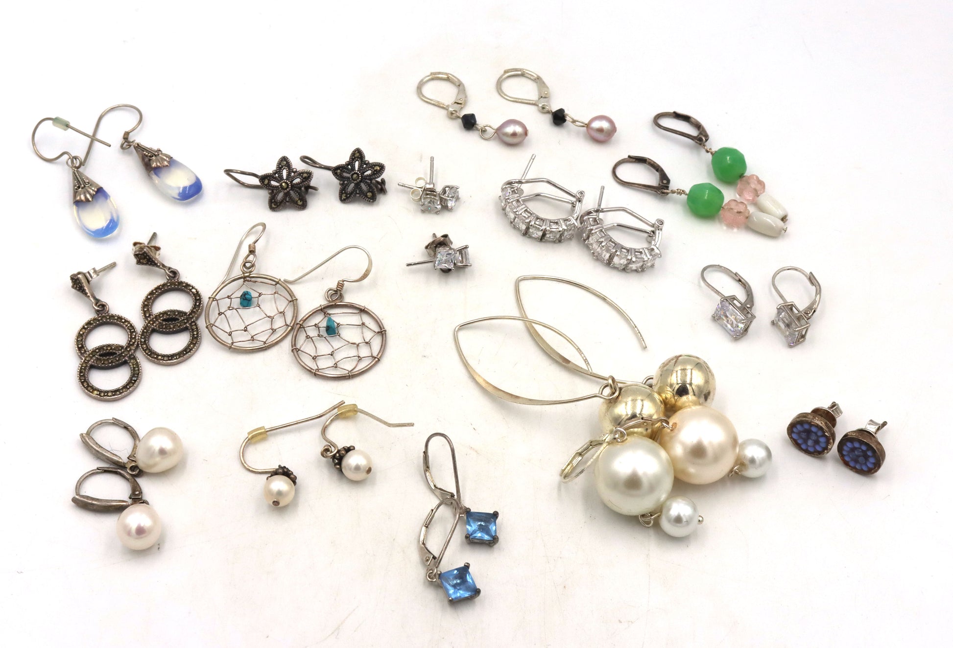 Group lot of vintage 925 sterling silver earrings