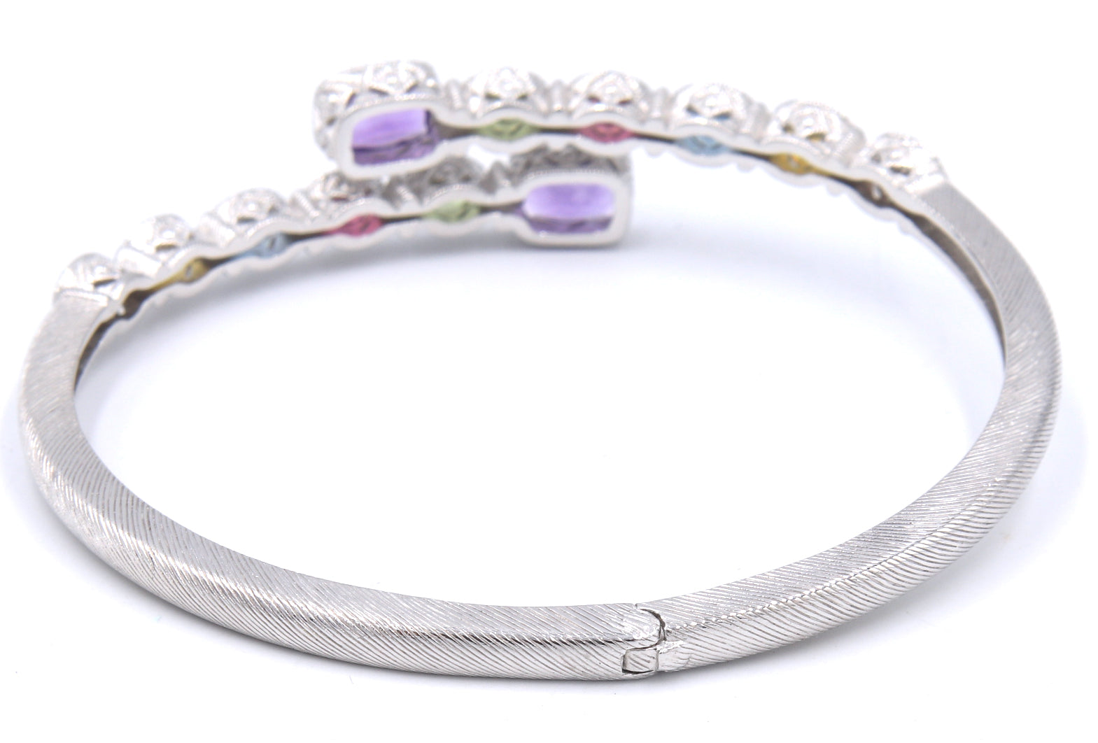 Judith Ripka multi color stone bypass bangle