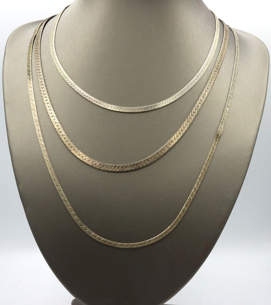 Lot of 3 Italian Vintage 925 sterling silver Herringbone chains