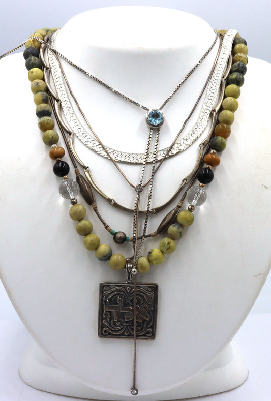 Group lot of 8 Vintage 925 sterling silver necklaces
