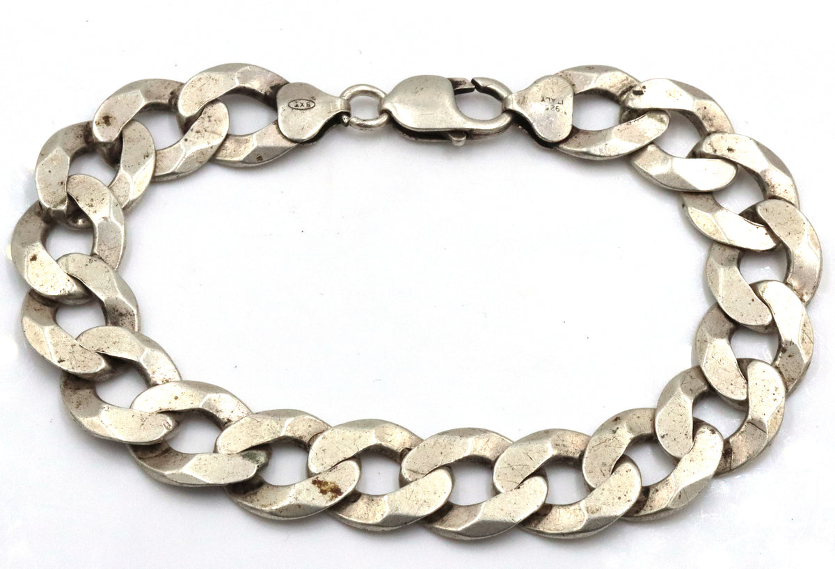Italian 925 sterling silver Cuban link bracelet