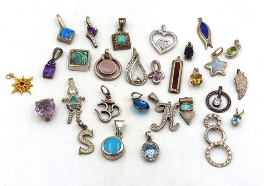 Group lot of Vintage 925 sterling silver pendants