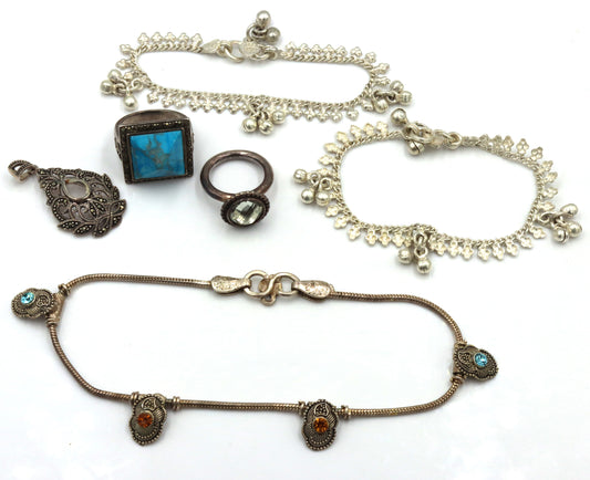 Big group lot of vintage 925 sterling silver mixed jewelry