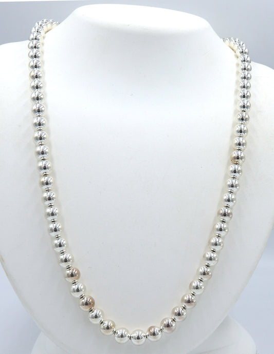 925 Sterling silver beaded chain necklace