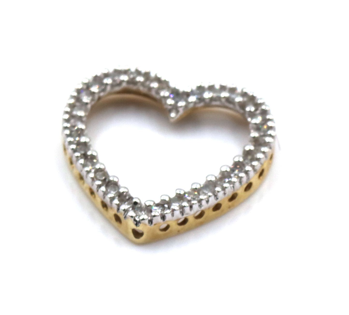10kt Yellow gold diamond heart shaped pendant