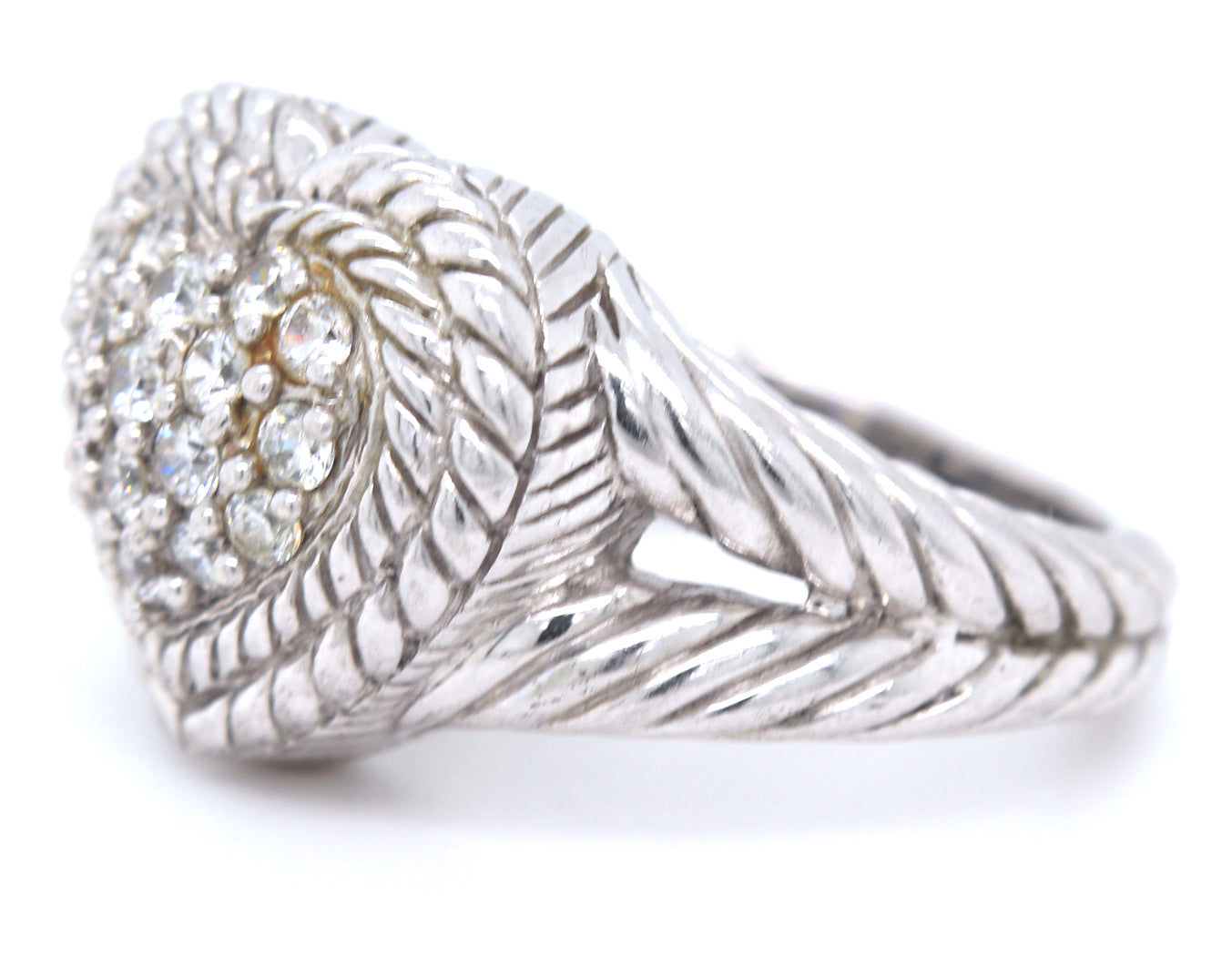 925 Sterling Silver Judith Ripka CZ heart Shaped ring