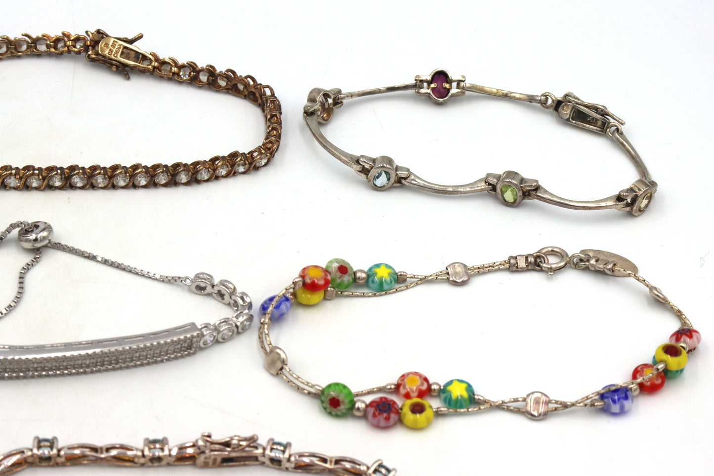 Group of 10 vintage 925 sterling silver bracelets