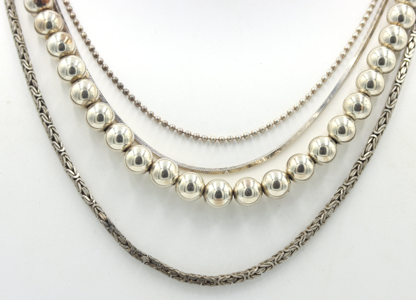 Group lot of 4 Vintage 925 sterling silver necklaces