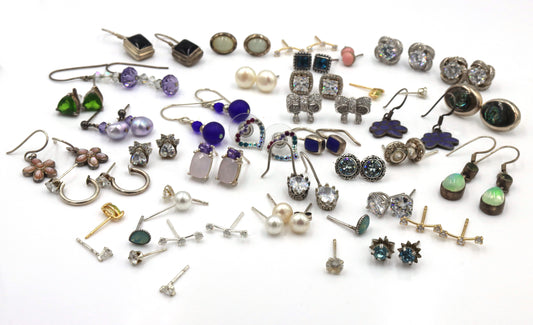 Group lot of vintage 925 sterling silver earrings