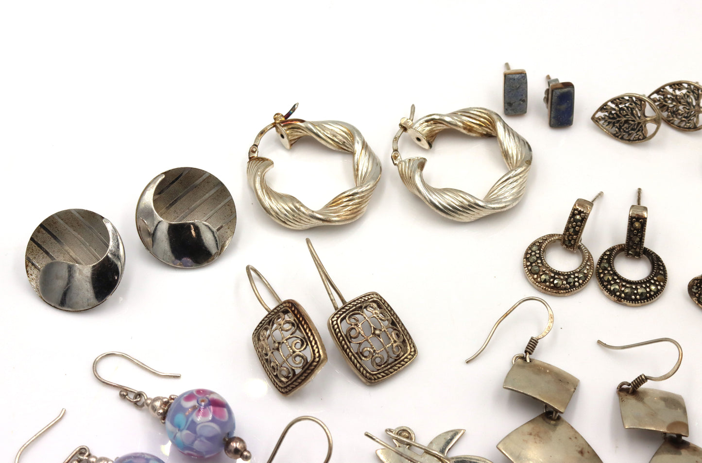 Group lot of Vintage 925 sterling silver earrings