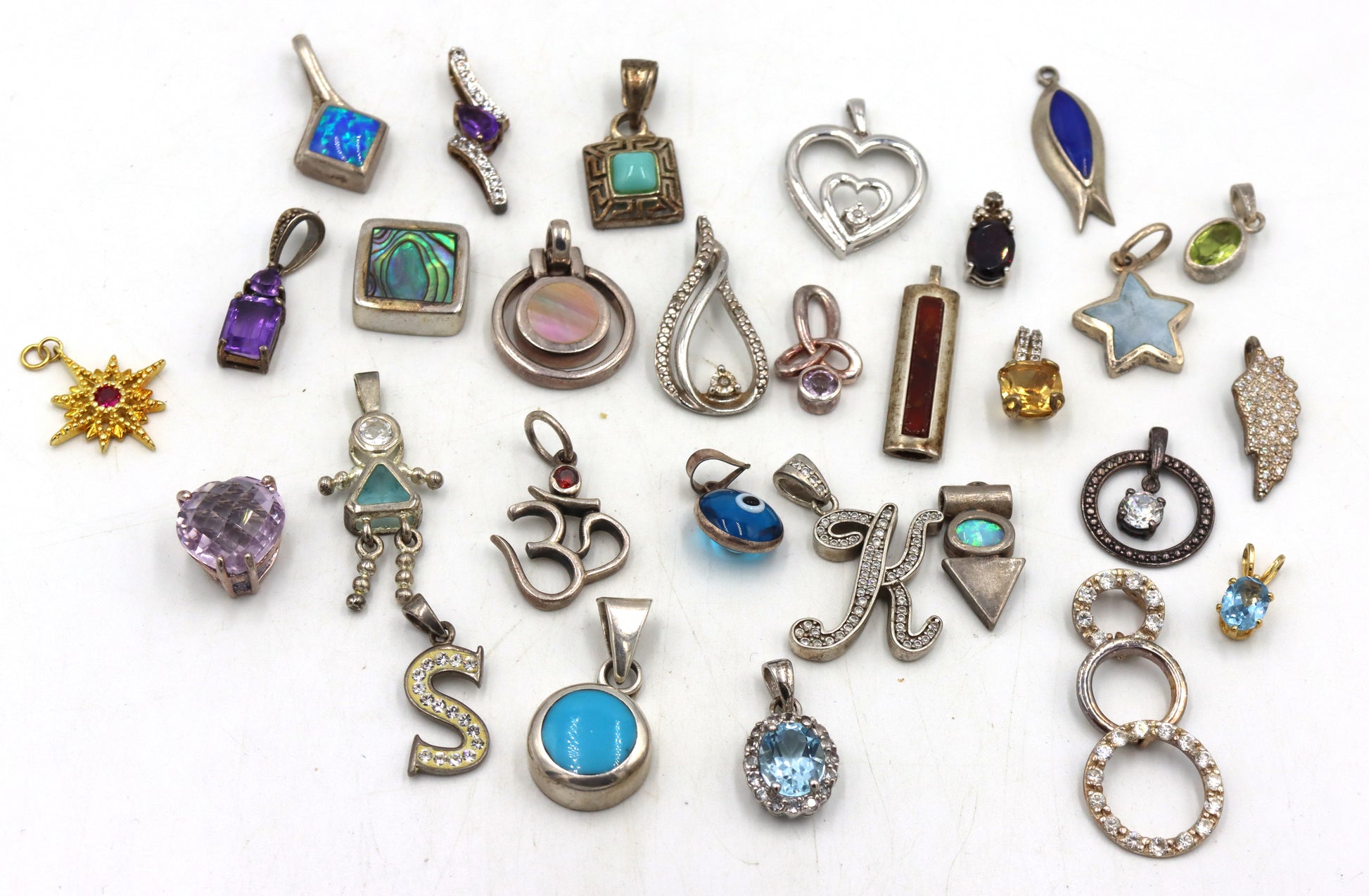 Group lot of Vintage 925 sterling silver pendants