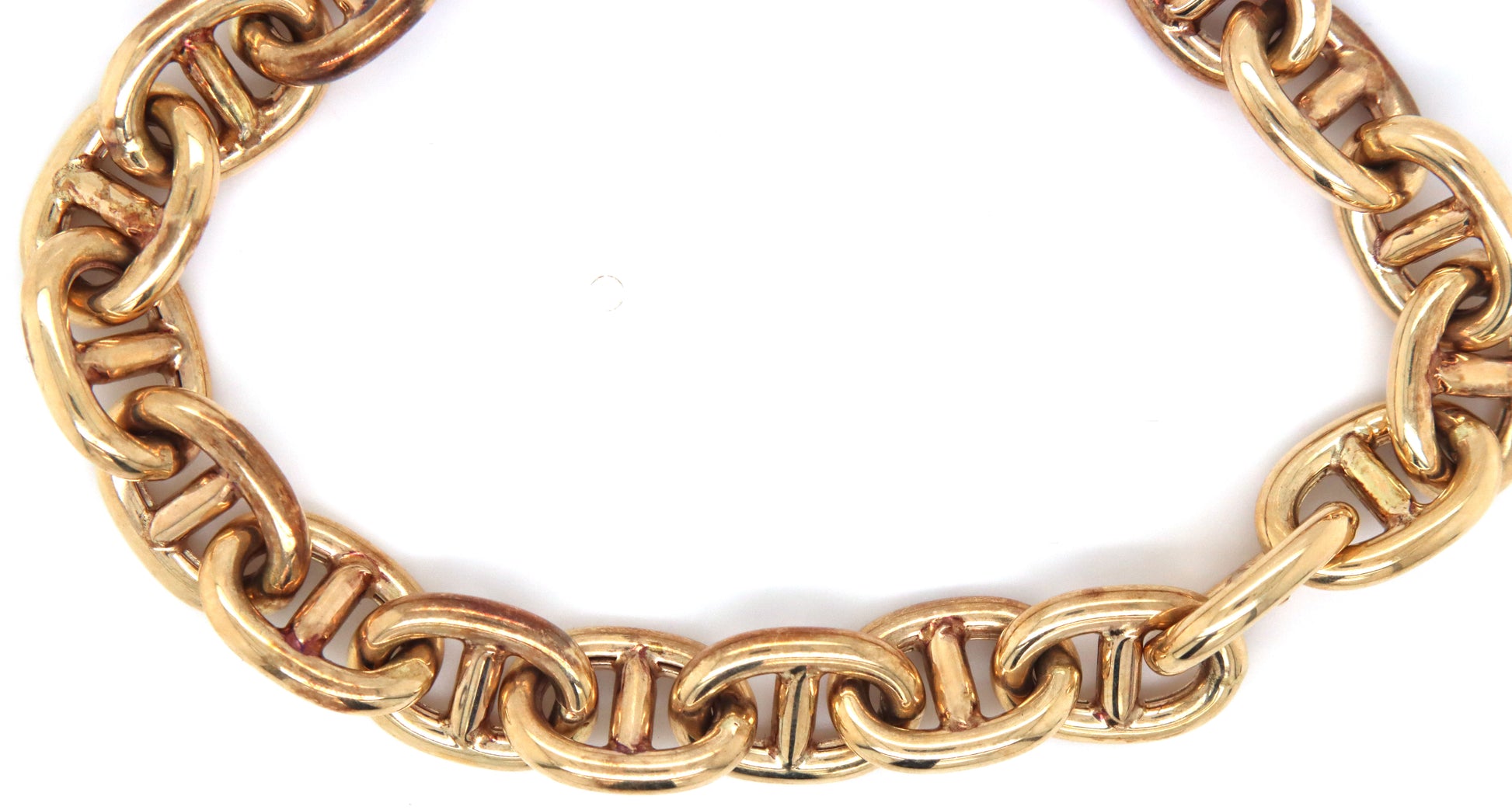 Italian 14kt Yellow gold Mariner link chain bracelet