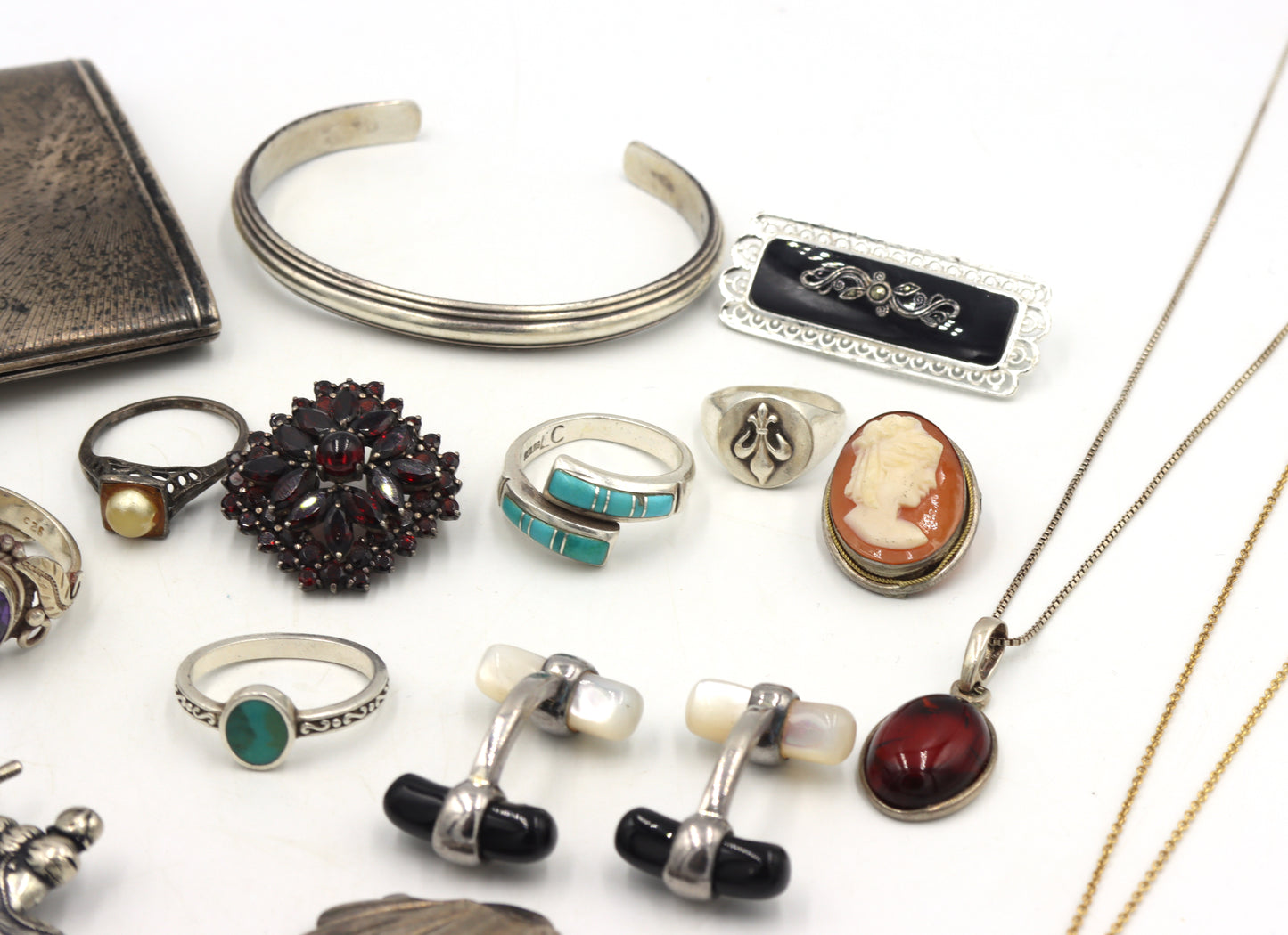 Group lot of Vintage 925 sterling silver miscellaneous jewelry