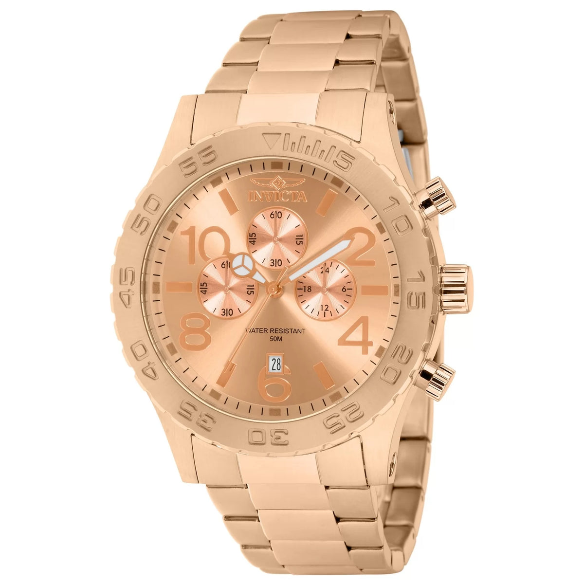 Invicta Men's Specialty  Quartz Chronograph Rose Gold Dial Watch