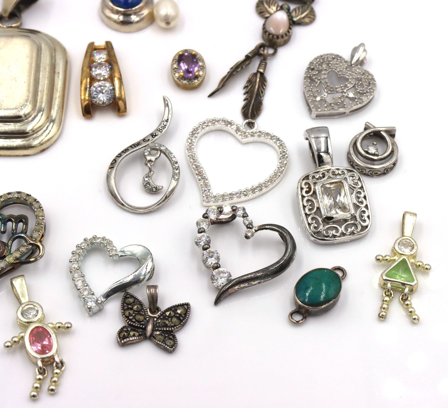 Group lot of Vintage 925 sterling silver pendants