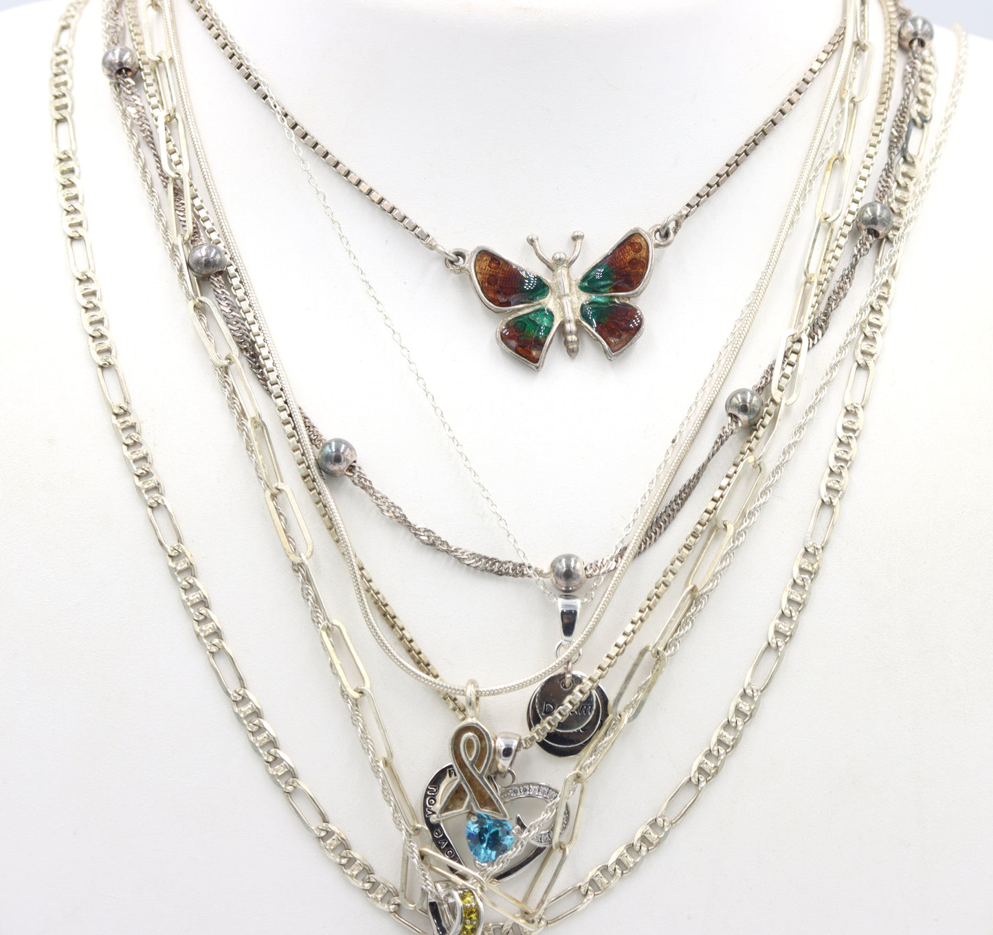 Group lot of 8 Vintage 925 sterling silver necklaces