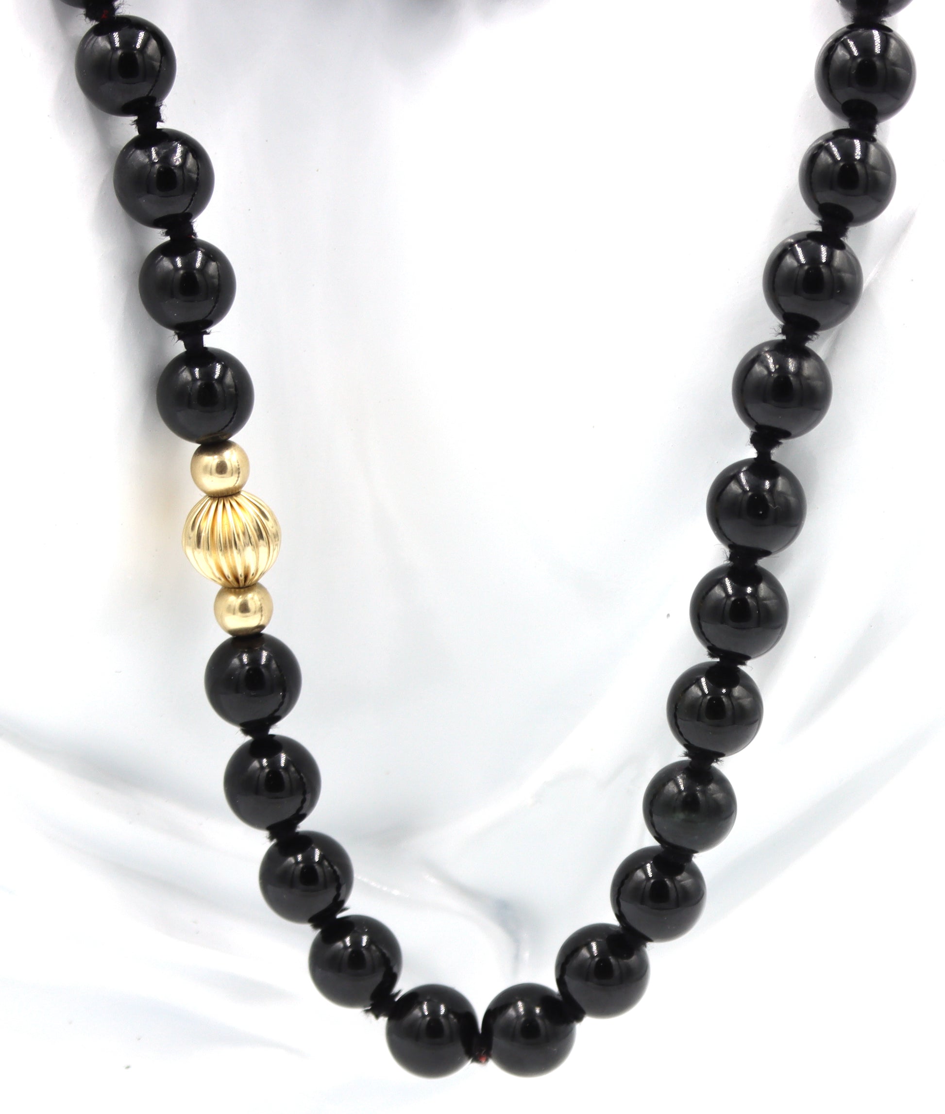 Black onyx beaded necklace