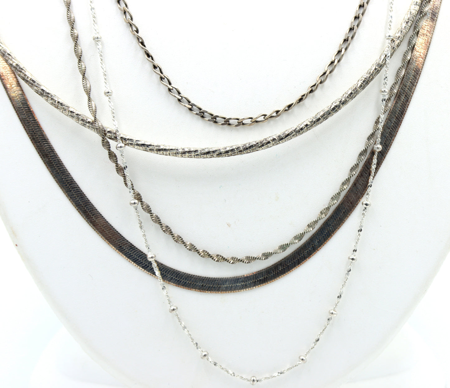 Group lot of 5 Vintage 925 sterling silver necklaces