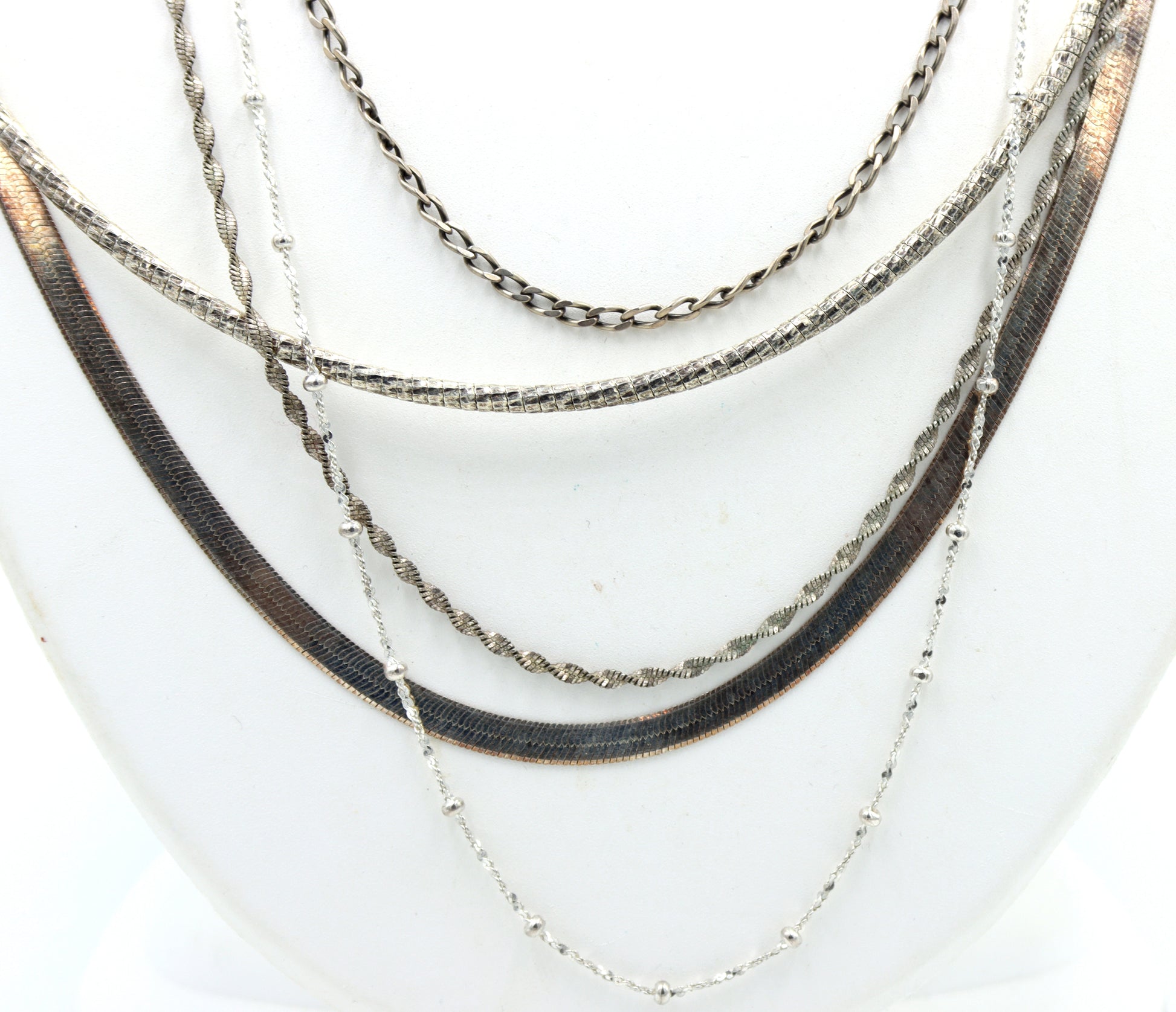 Group lot of 5 Vintage 925 sterling silver necklaces