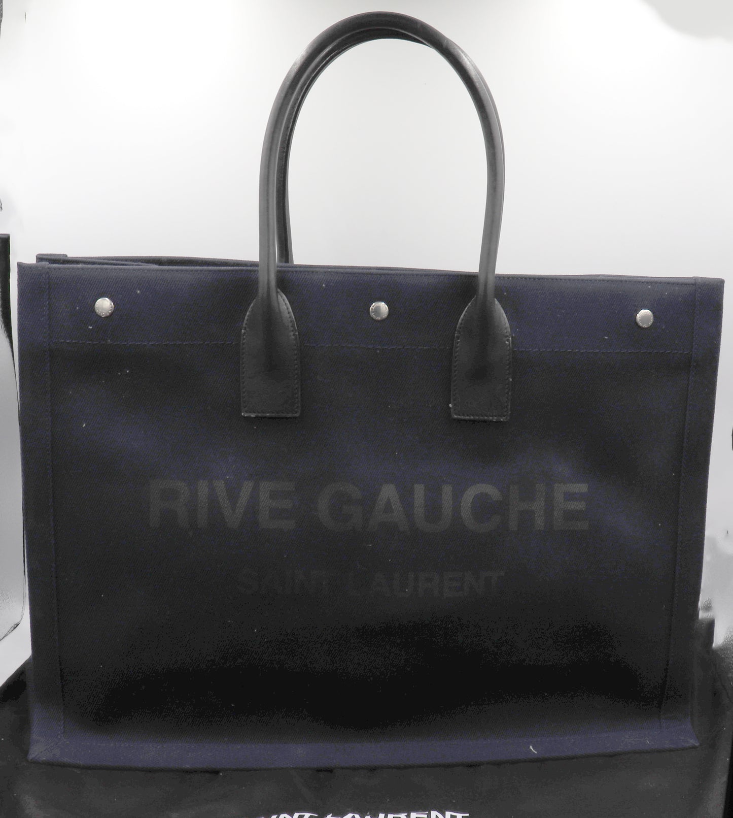 Rive Gauche Tote Bag in Linen and Leather