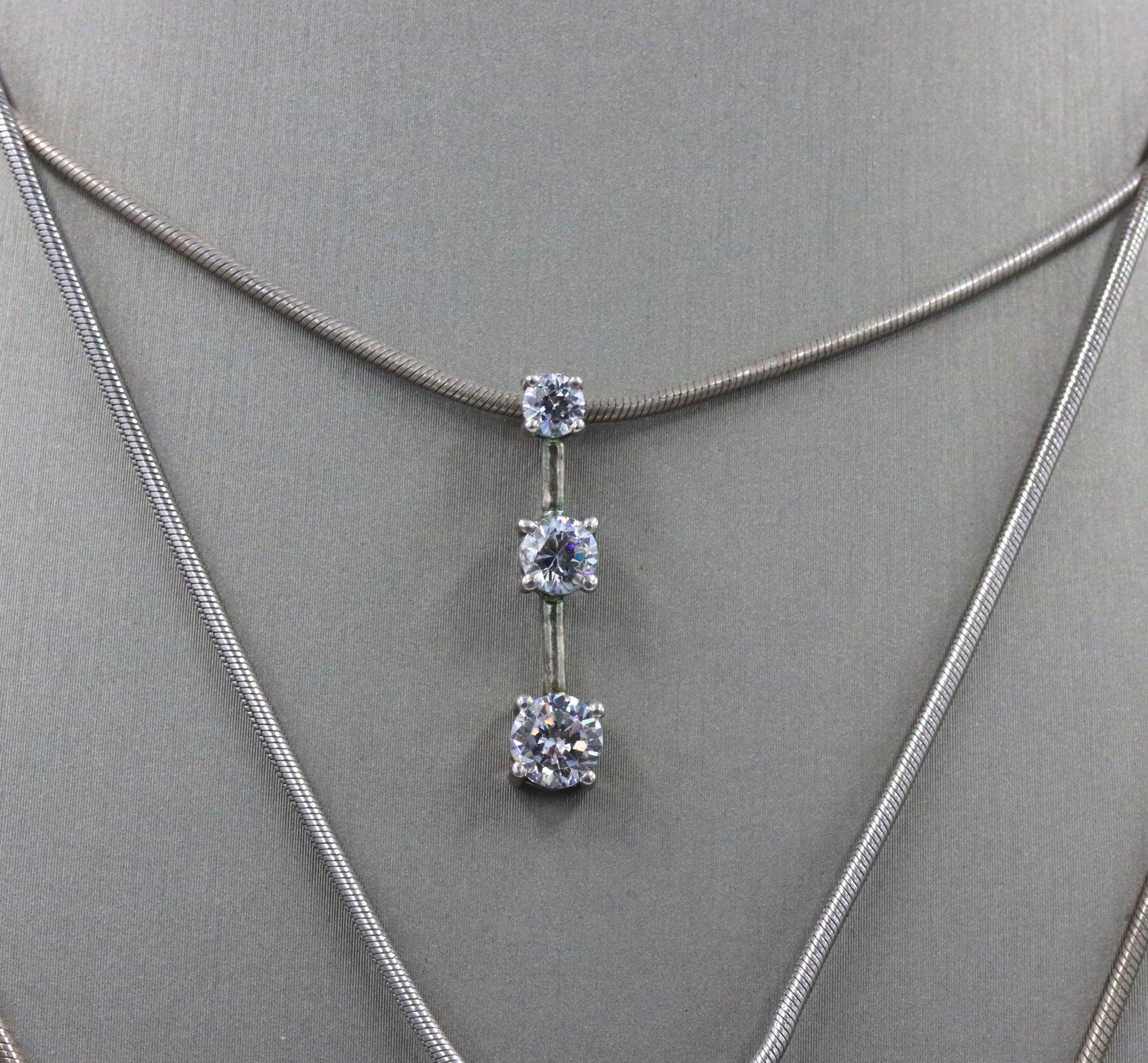Group lot of 3 Vintage 925 sterling silver necklaces