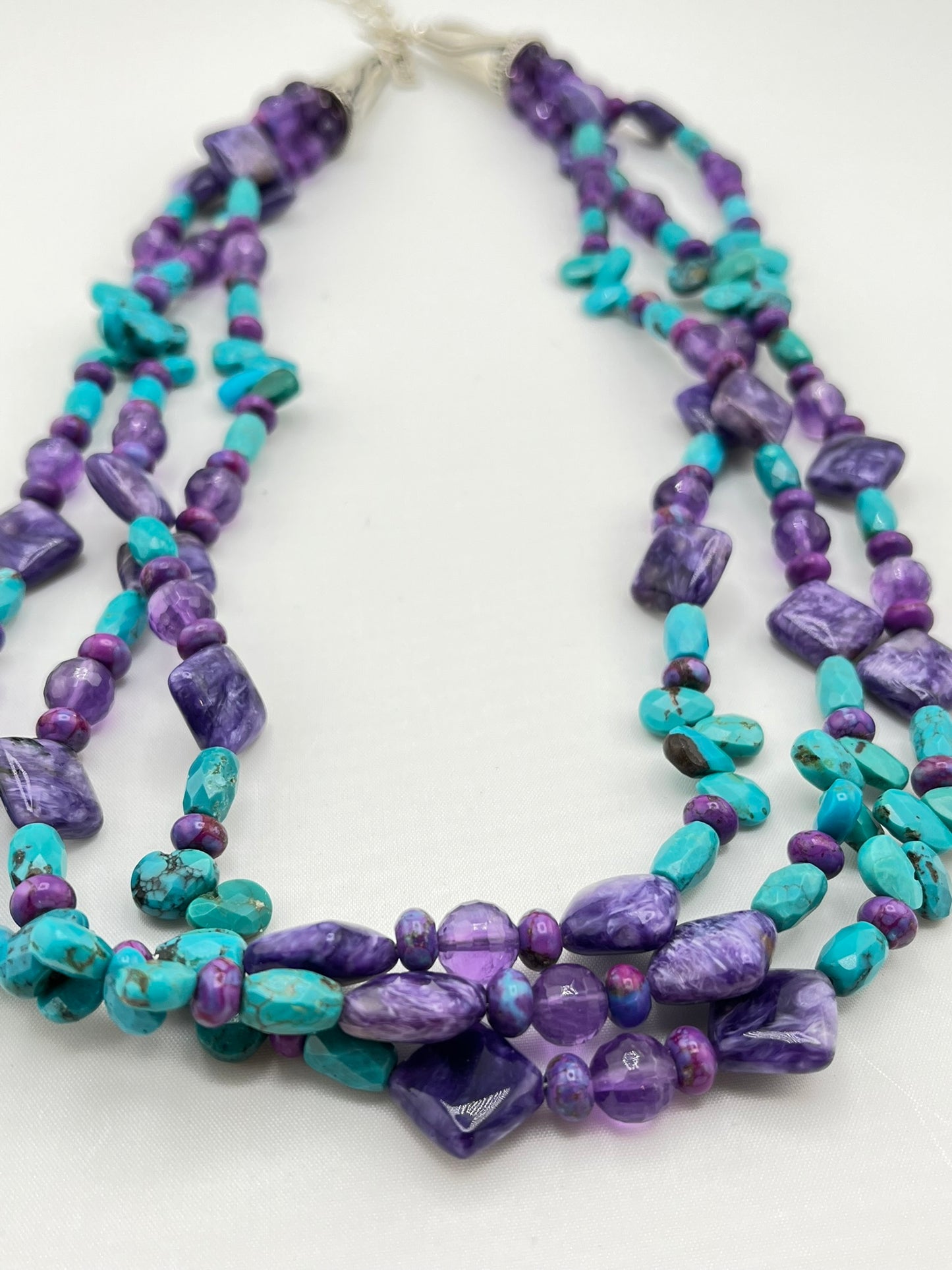 Rocky Gorman 925 Sterling Silver Amethyst Turquoise Necklace