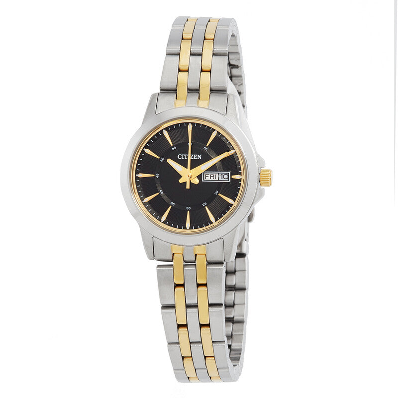 Citizen Quartz Black Dial Two-Tone Ladies Watch