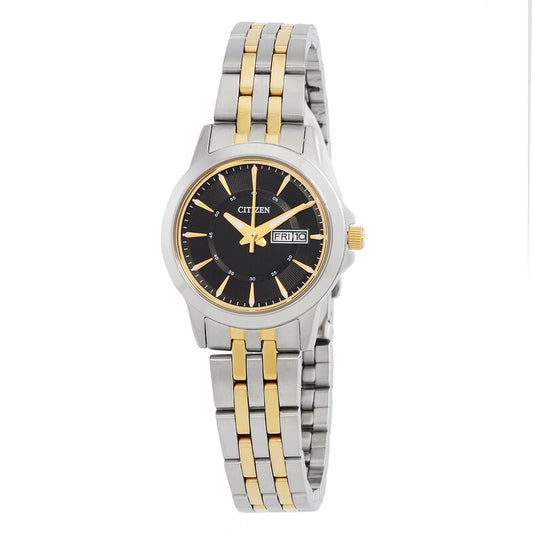 Citizen Quartz Black Dial Two-Tone Ladies Watch