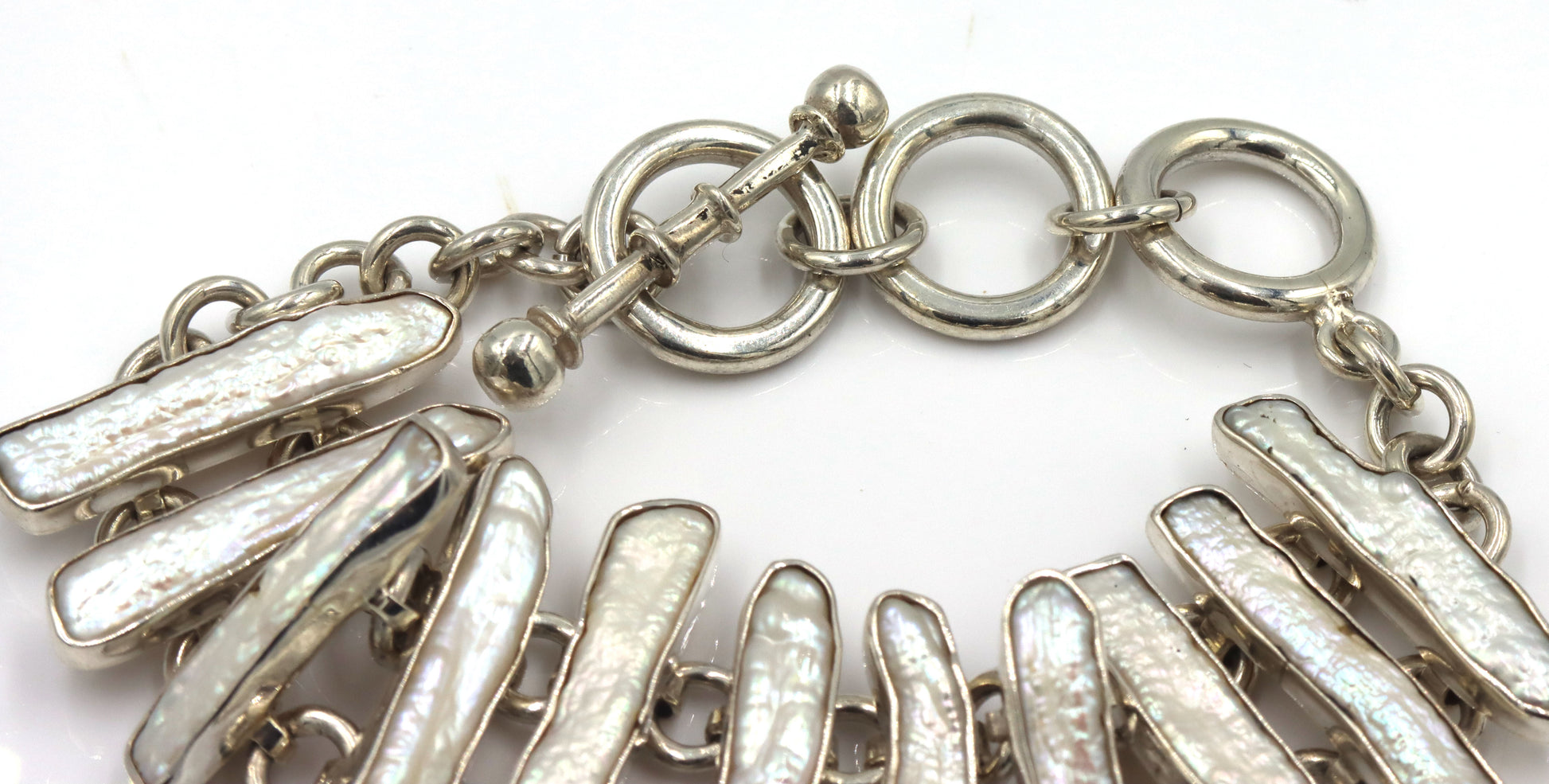 925 Sterling silver shell link bracelet