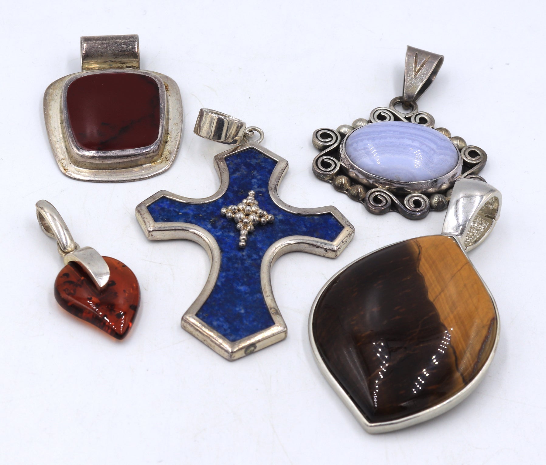 Group lot of Vintage 925 sterling silver pendants