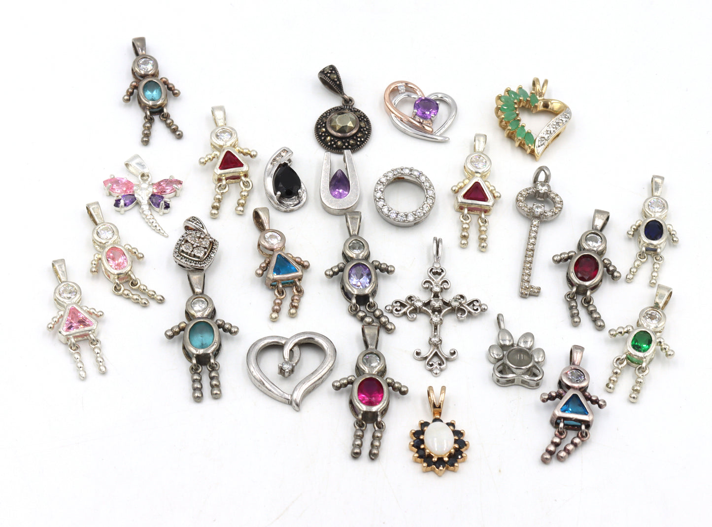 Group lot of Vintage 925 sterling silver pendants