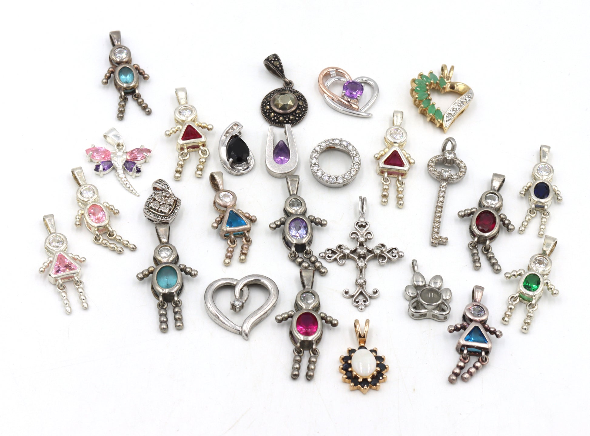 Group lot of Vintage 925 sterling silver pendants