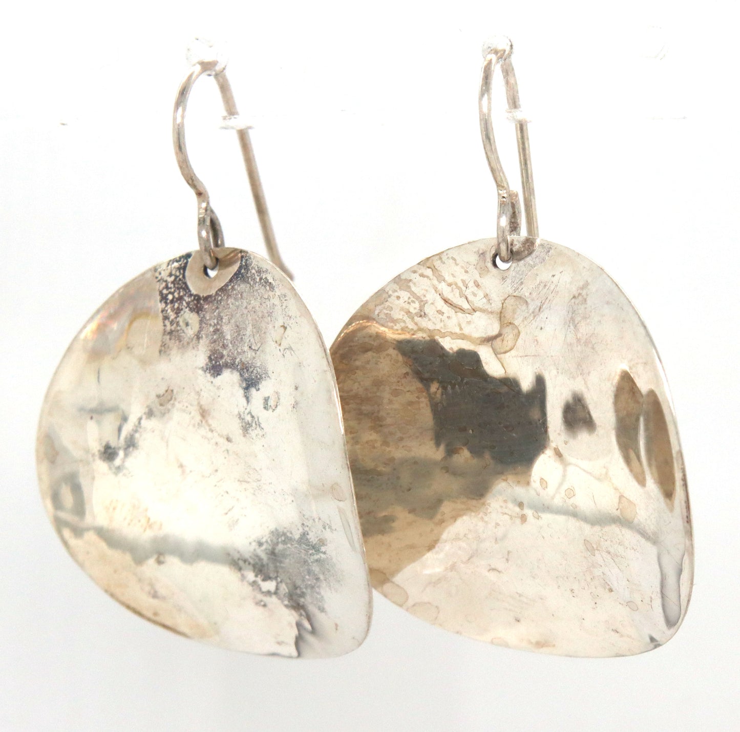 925 Sterling silver Mexico disk dangle earrings