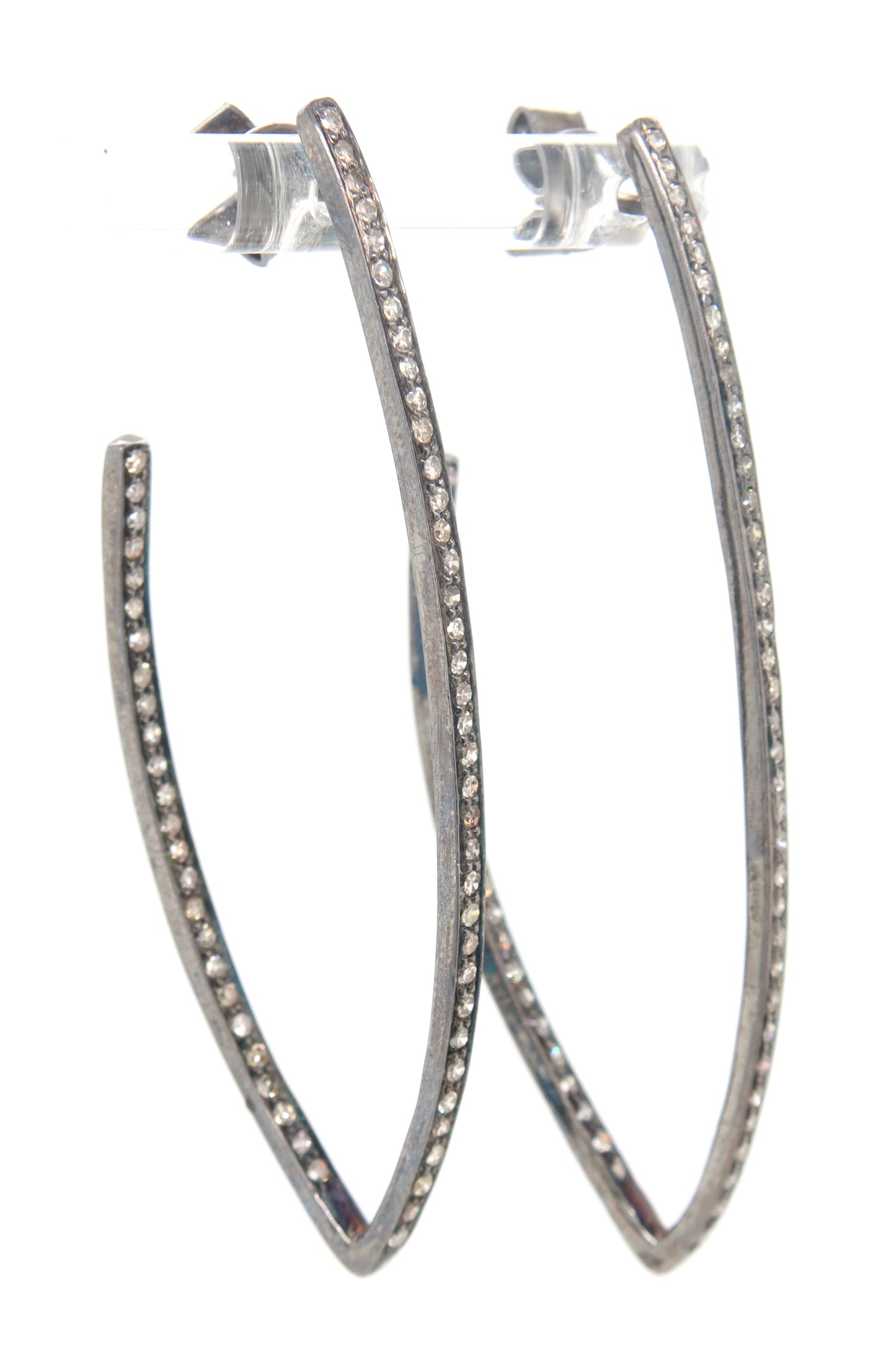 925 Sterling silver diamond chevron earrings