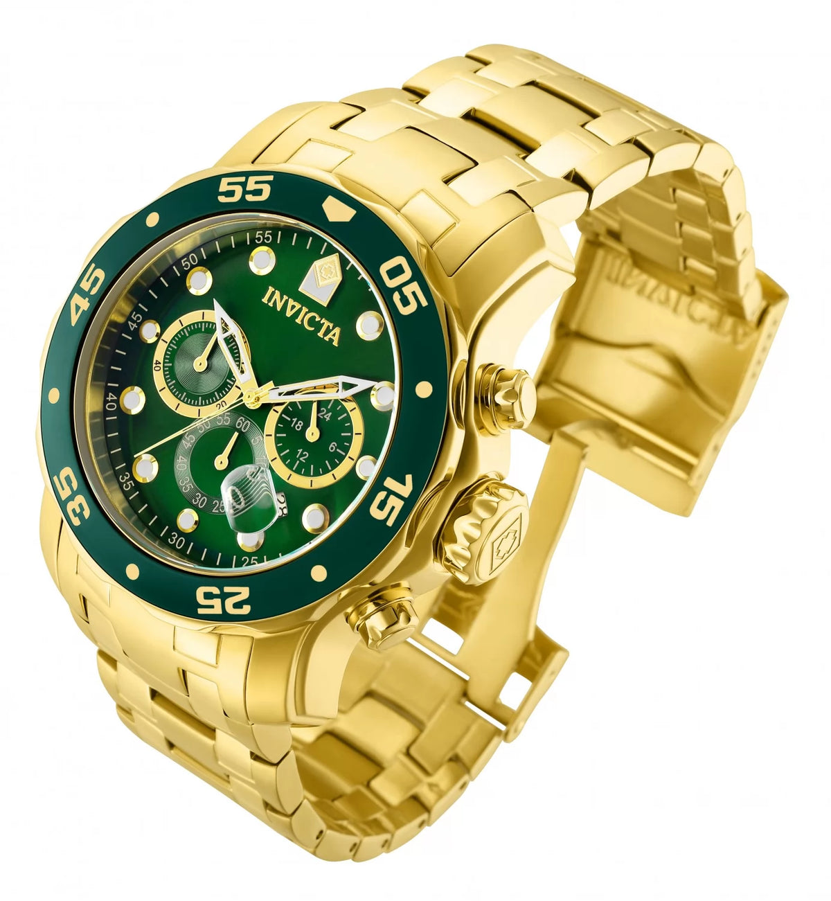 Invicta Men's Pro Diver Quartz Chronograph Green Dial Watch