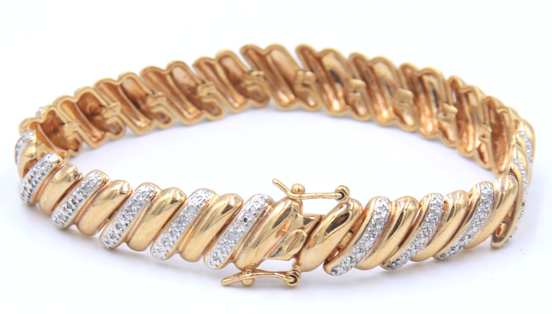 Group lot of 2 cubic zirconia bracelets in 925 sterling silver
