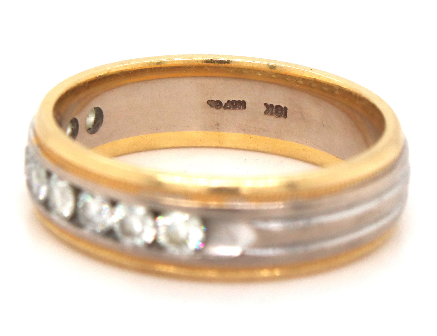 14kt two tone gold diamond band