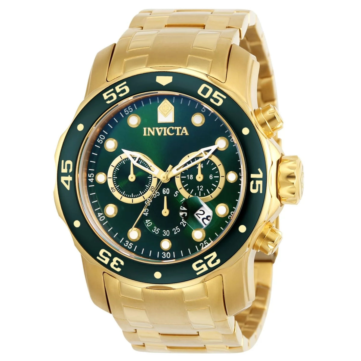 Invicta Men's Pro Diver Quartz Chronograph Green Dial Watch