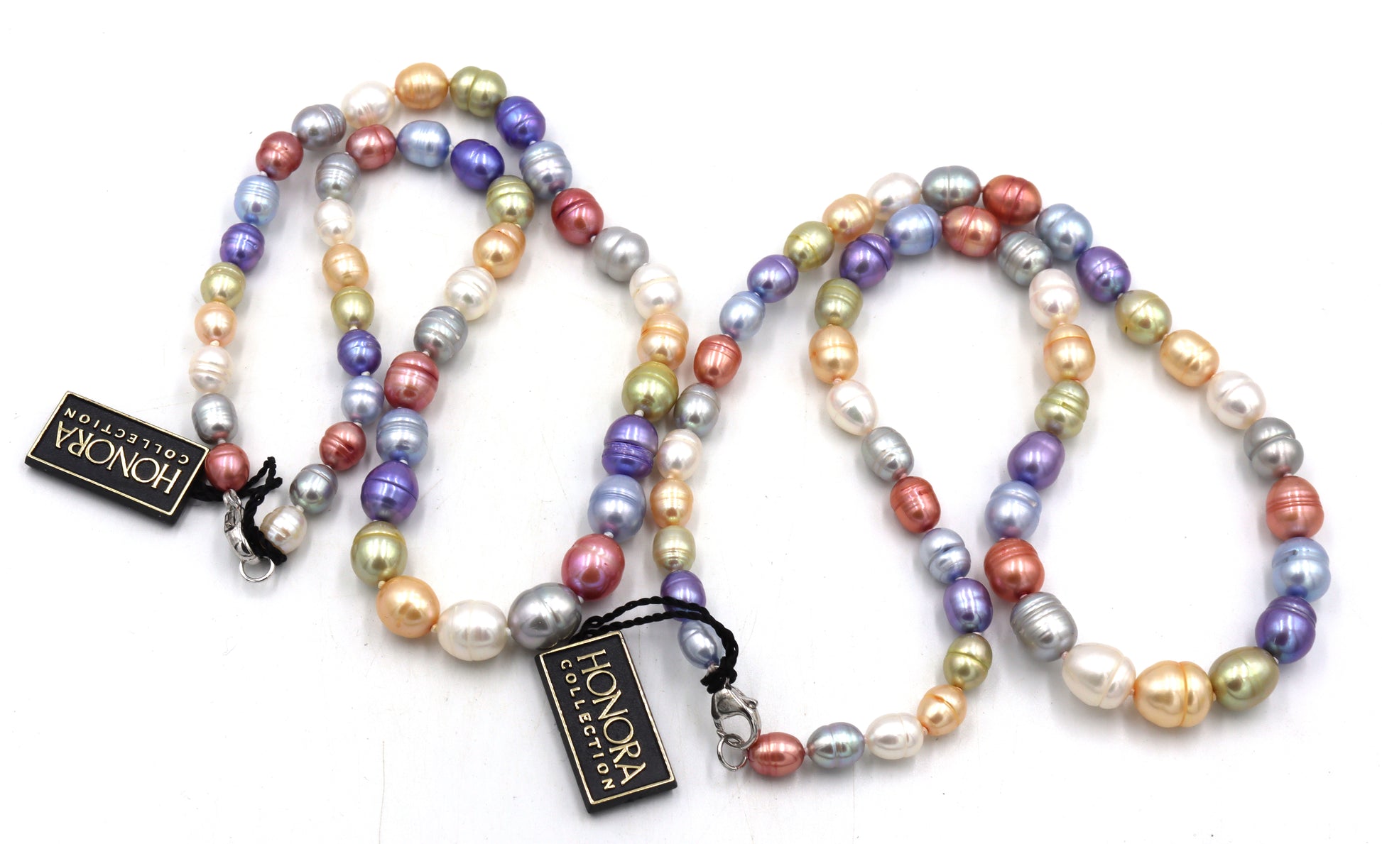 Set of 2 Honora multi color pearl necklaces