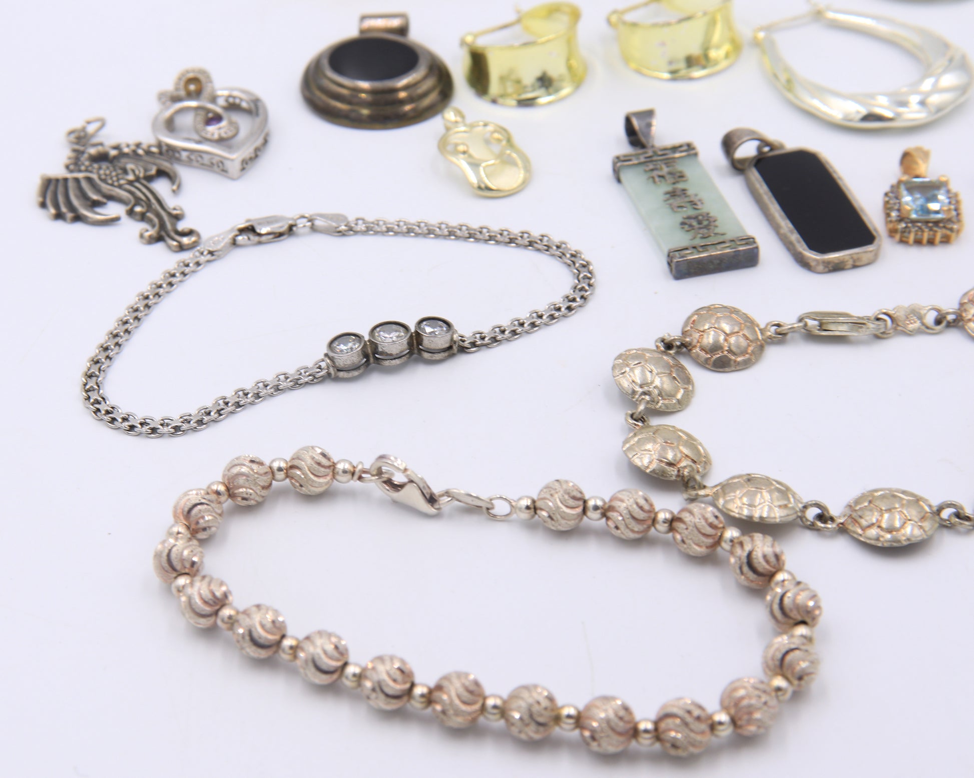 Group Lot of Vintage 925 Sterling Silver Miscellaneous Jewelry