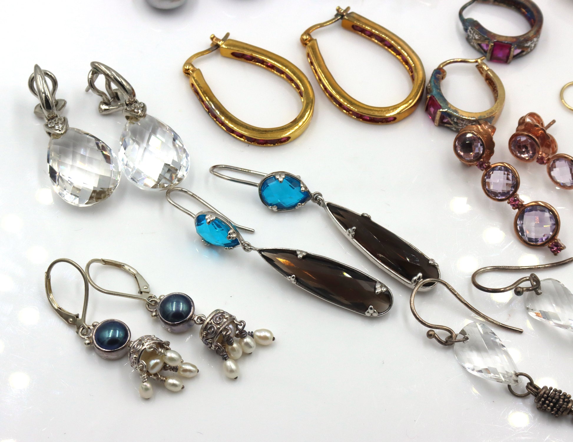Group lot of Vintage 925 sterling silver earrings